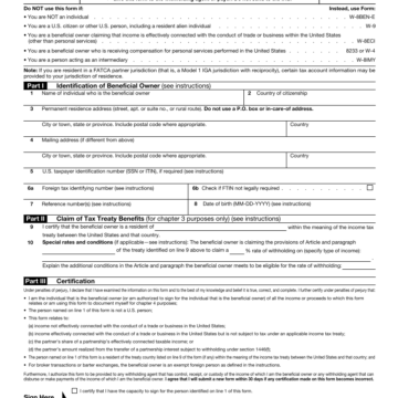 W-8 Tax Form (International Drivers)